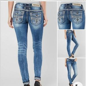 Rock Revival Ellis Skinny Jean Rhinestons Size 27